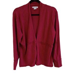 Jessica London open sweater, dark pink, X, women's